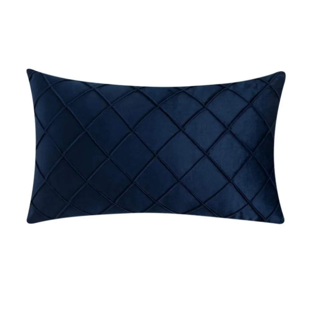 Rectangular Velvet Pillow Cover In Navy Blue set of 4